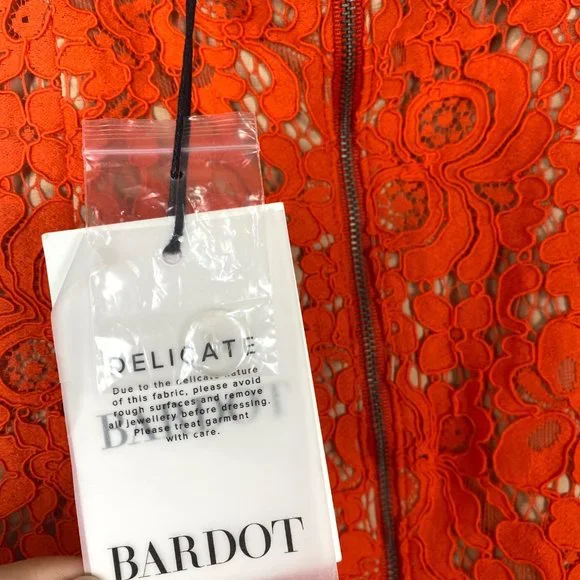 Bardot Sienna Lace Bodycon Spaghetti Strap Cocktail Midi Dress - Picture 9 of 10